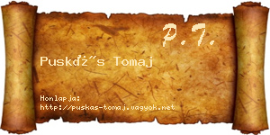 Puskás Tomaj névjegykártya