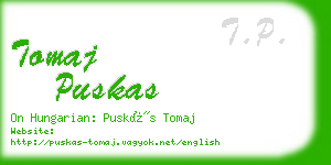 tomaj puskas business card